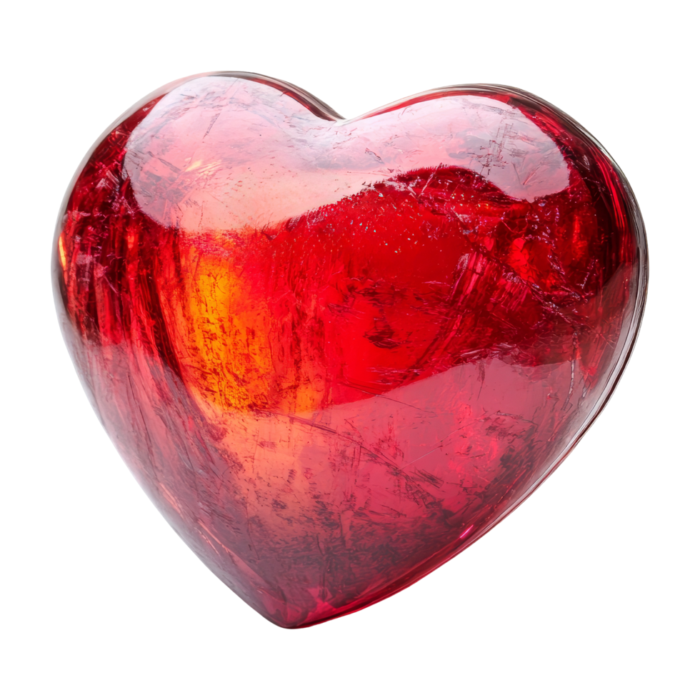 Shiny Red Heart Shape Decorative Element for Design Projects png