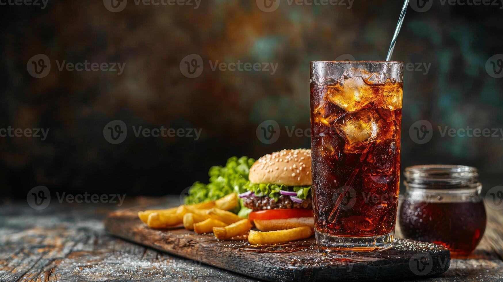 Juicy Burger with Crispy Fries and Refreshing Cola photo