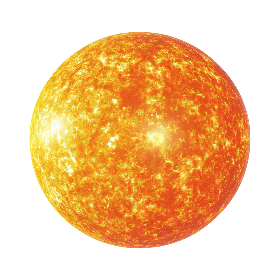Bright Solar Sphere Radiating Warmth and Energy in Space png