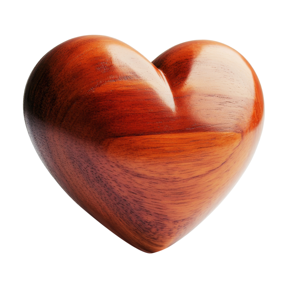 Crafted wooden heart art studio decorative object simple png