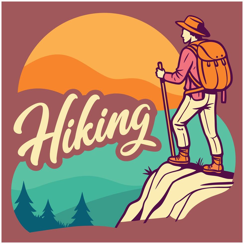 Mountain Hiking and Trekking Graphic Tee Shirt vector