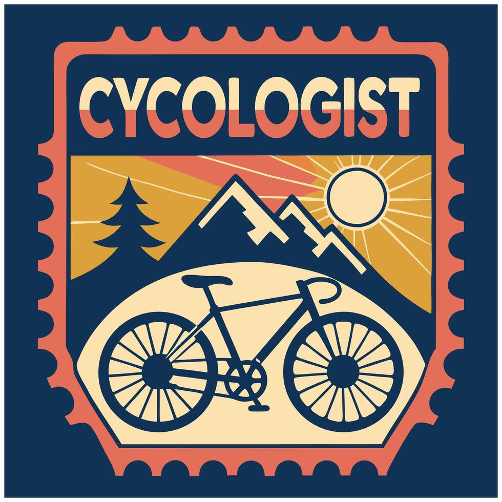 Cycologist Text and Bicycle Graphic Tee for Cyclists vector