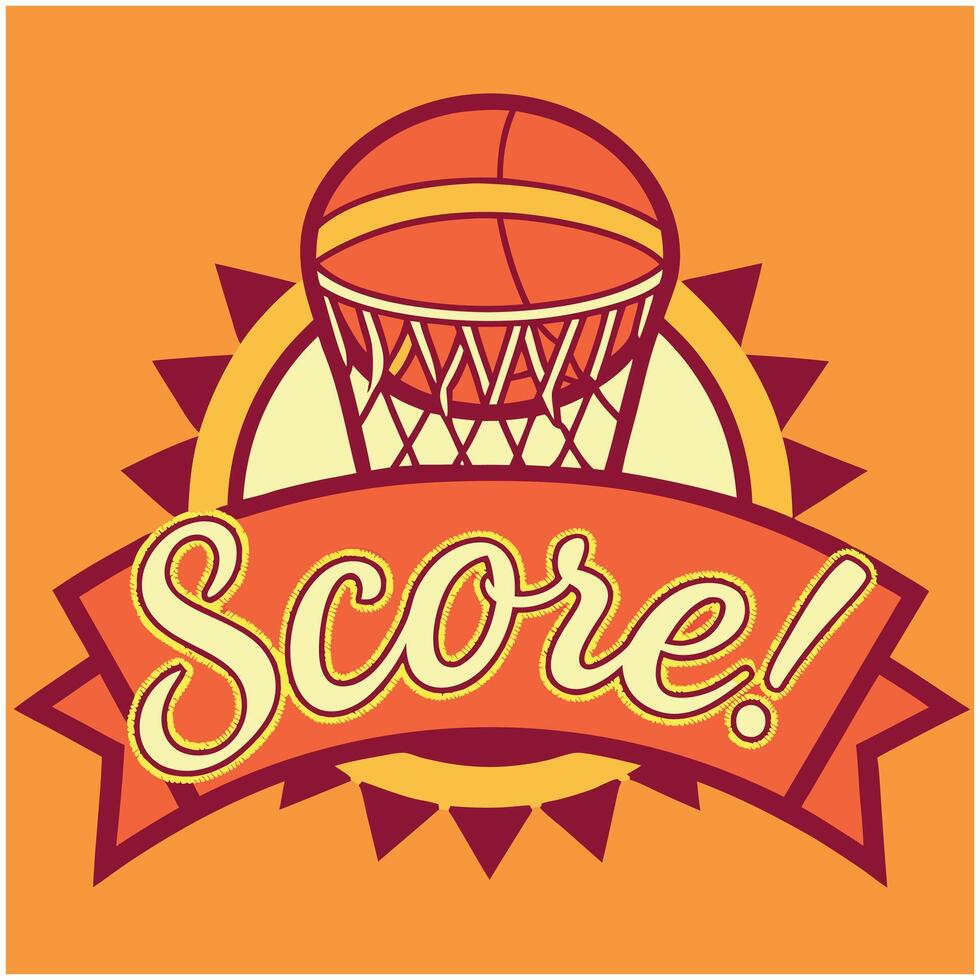 Sports Victory Basketball Score Design for Tee Shirt vector