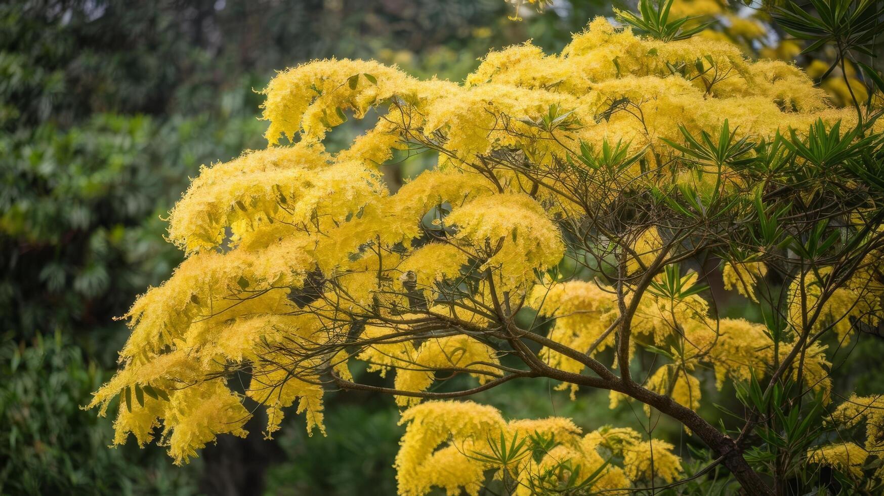 A yellow acacia tree with lots of yellow flowers photo