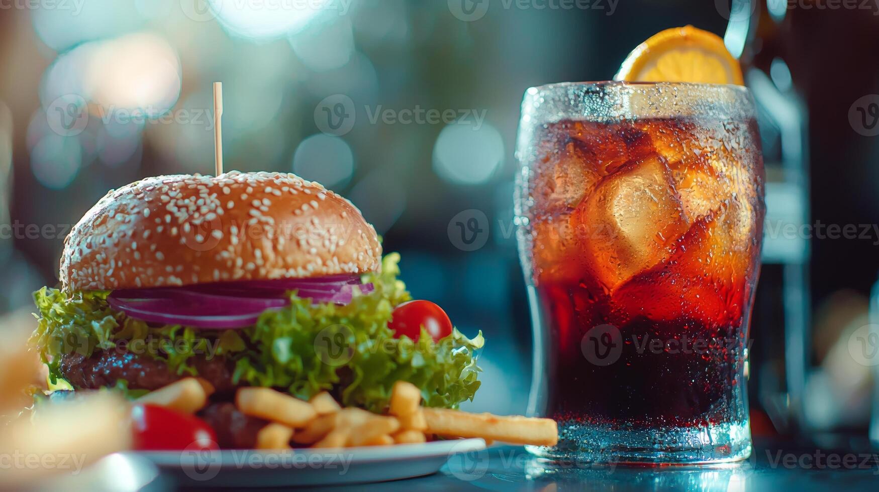 Juicy Burger Combo with Refreshing Cola photo