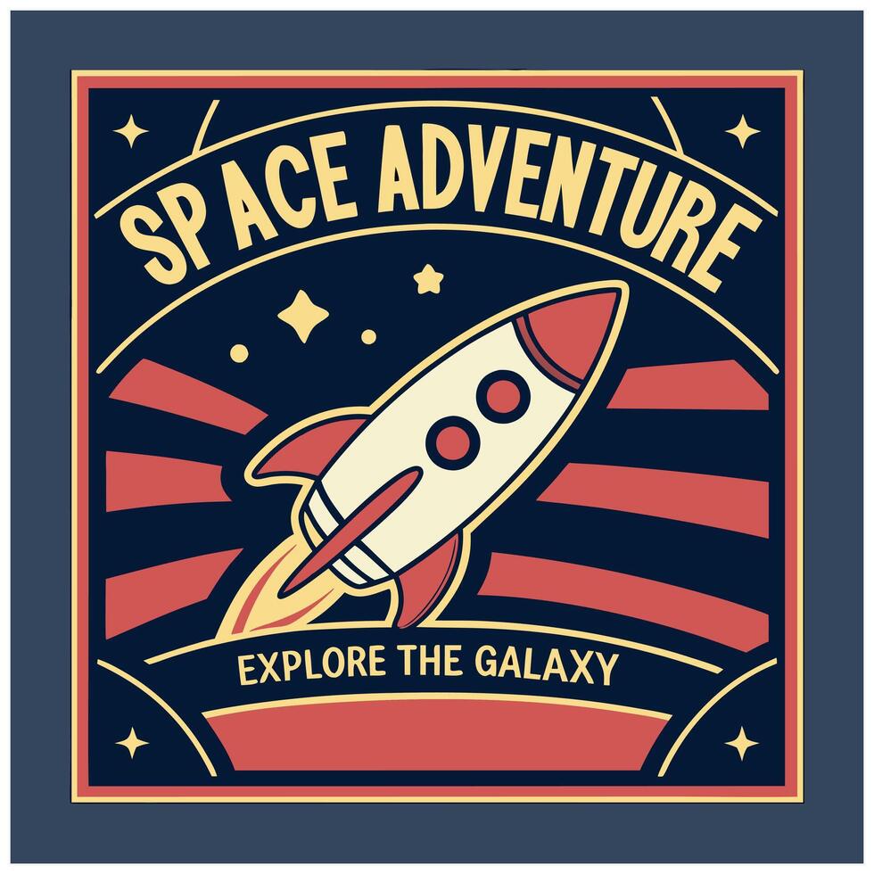 space adventure explore the galaxy illustration vector