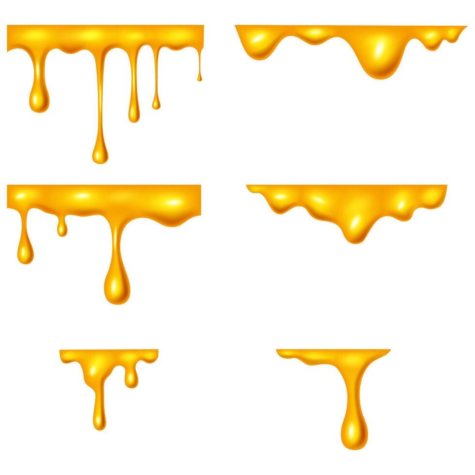 Set of honey liquid on white background. Illustration vector
