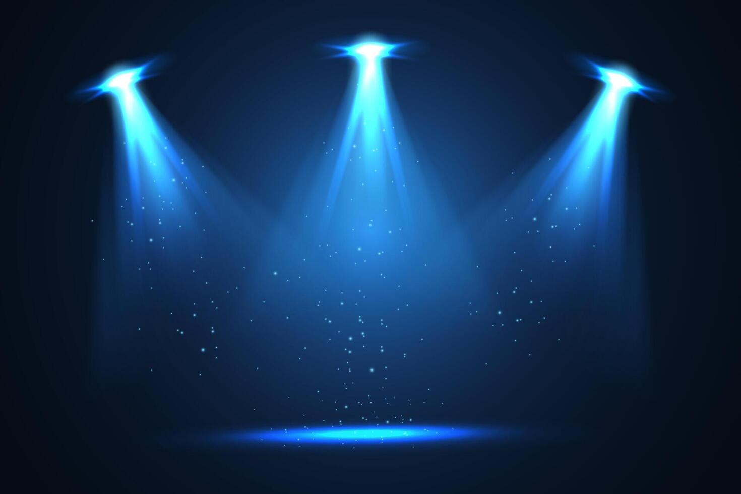 Spotlights with blue bright light vector