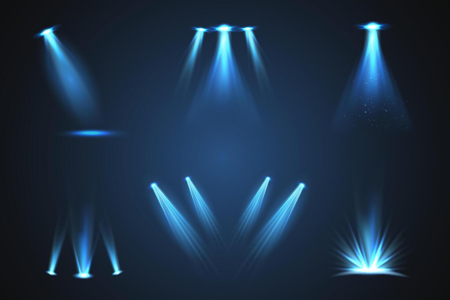 Set of spotlight with bright light. Illustration vector