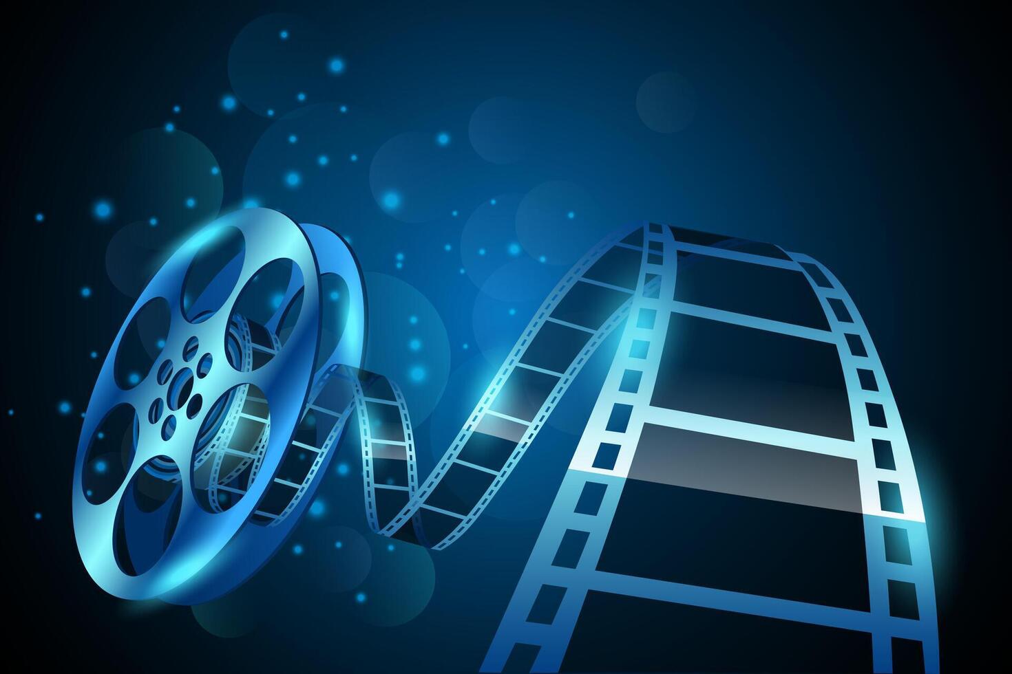 illustration of film reel stripe on abstract background vector