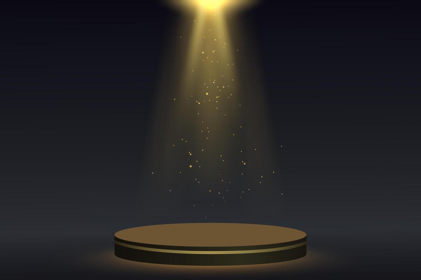 Round podium on empty pedestal for award ceremony, with spotlights vector