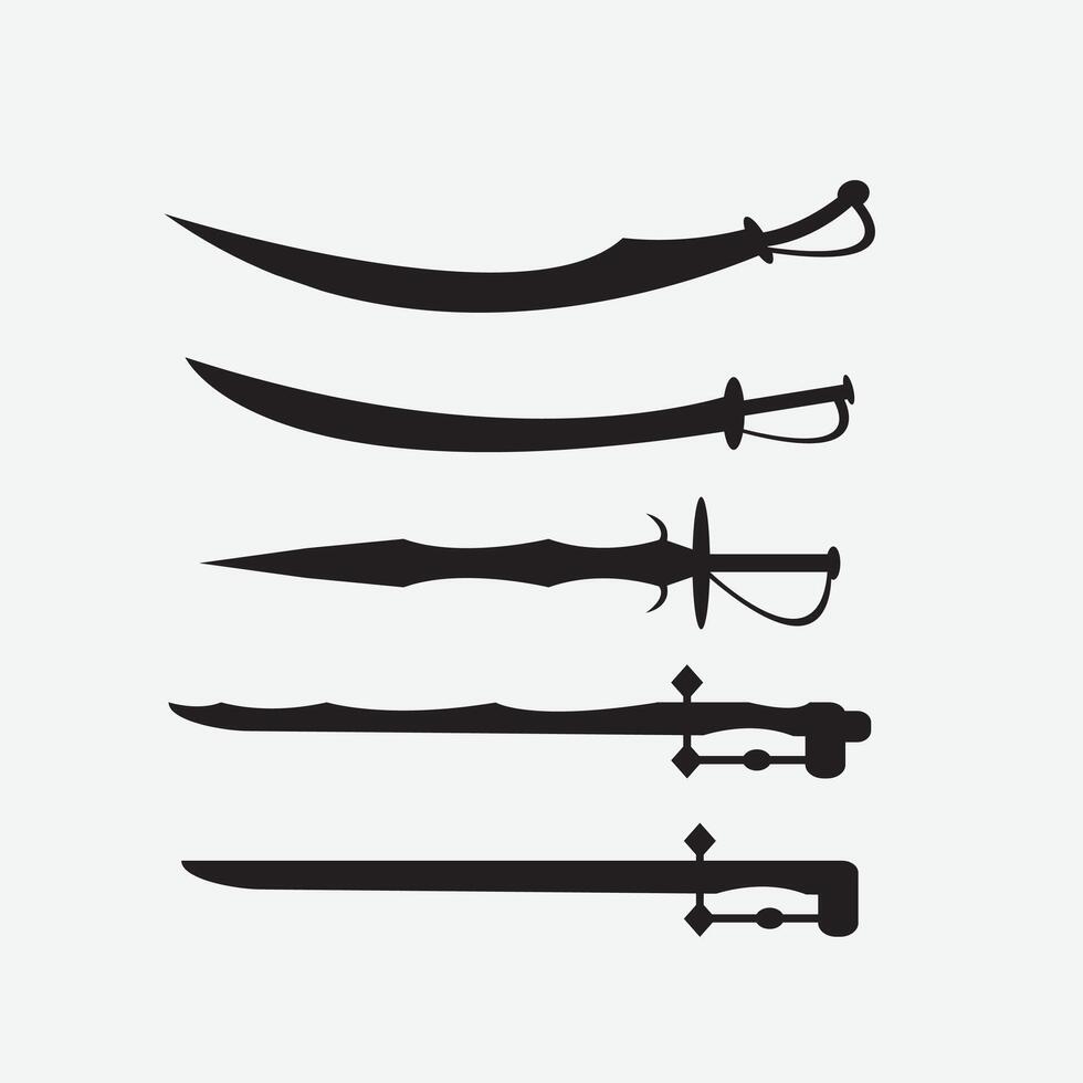 Swords icon black. vector