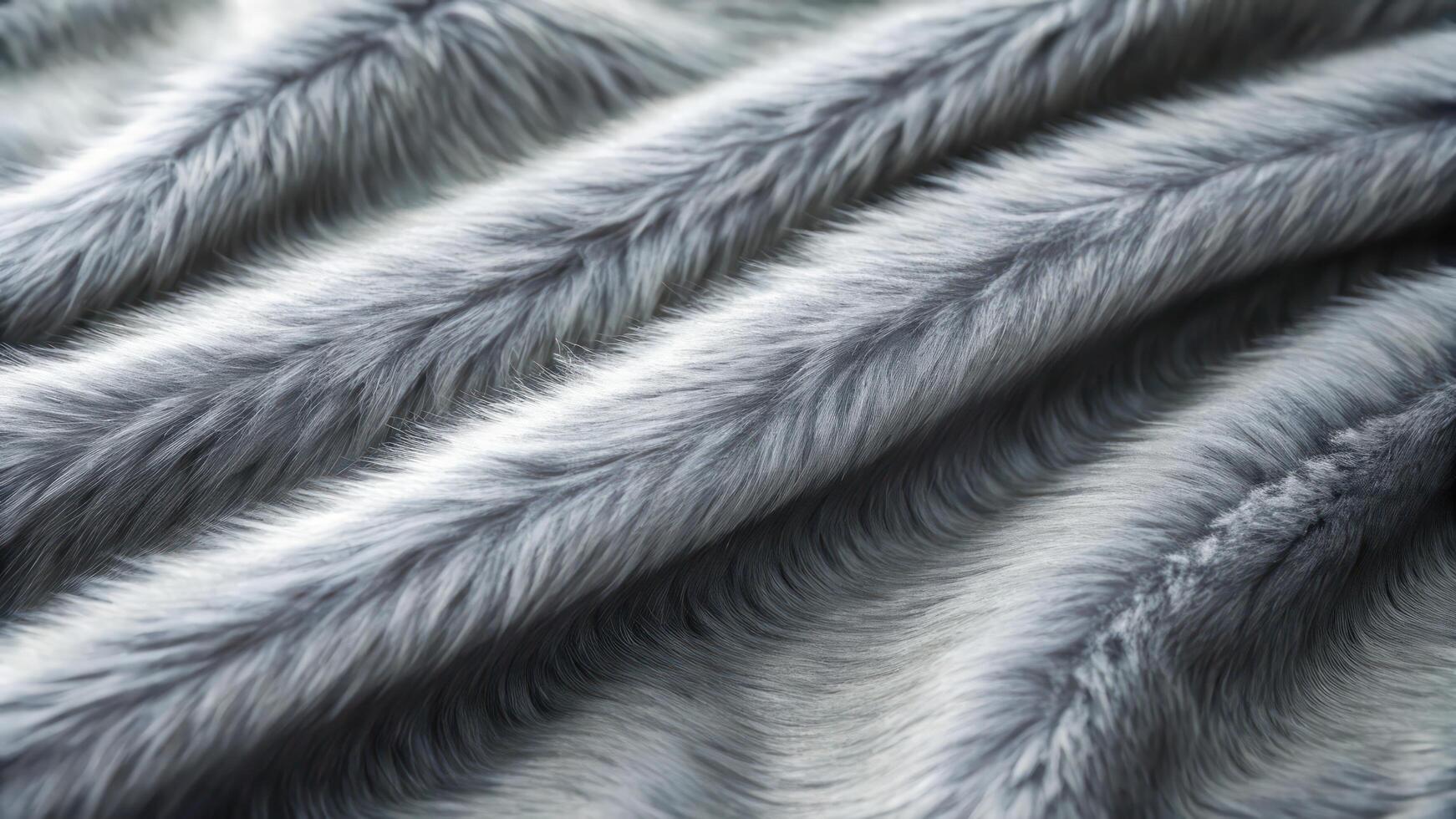 A close up of a fluffy gray fur blanket photo