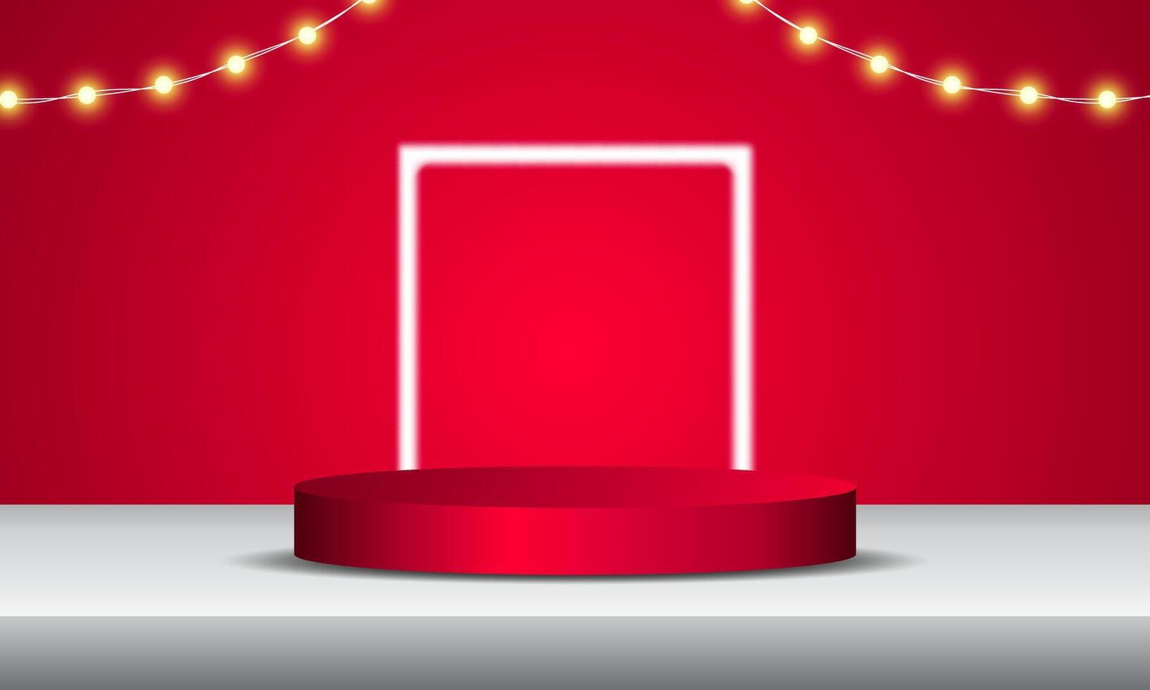 3D realistic cylinder podium background with backdrop. Futuristic minimal wall scene mockup product vector