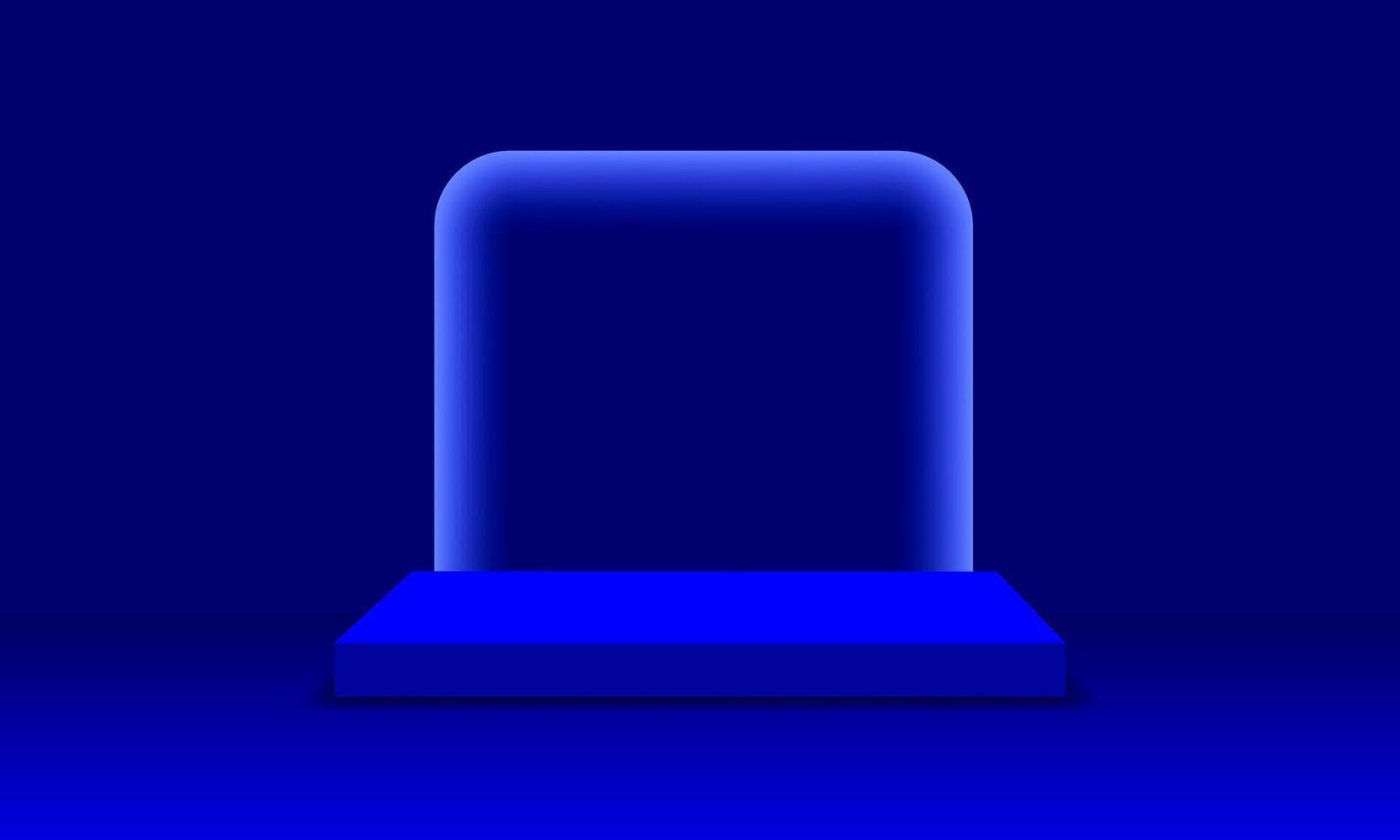Geometric product display concept, rectangular podium on background, vector