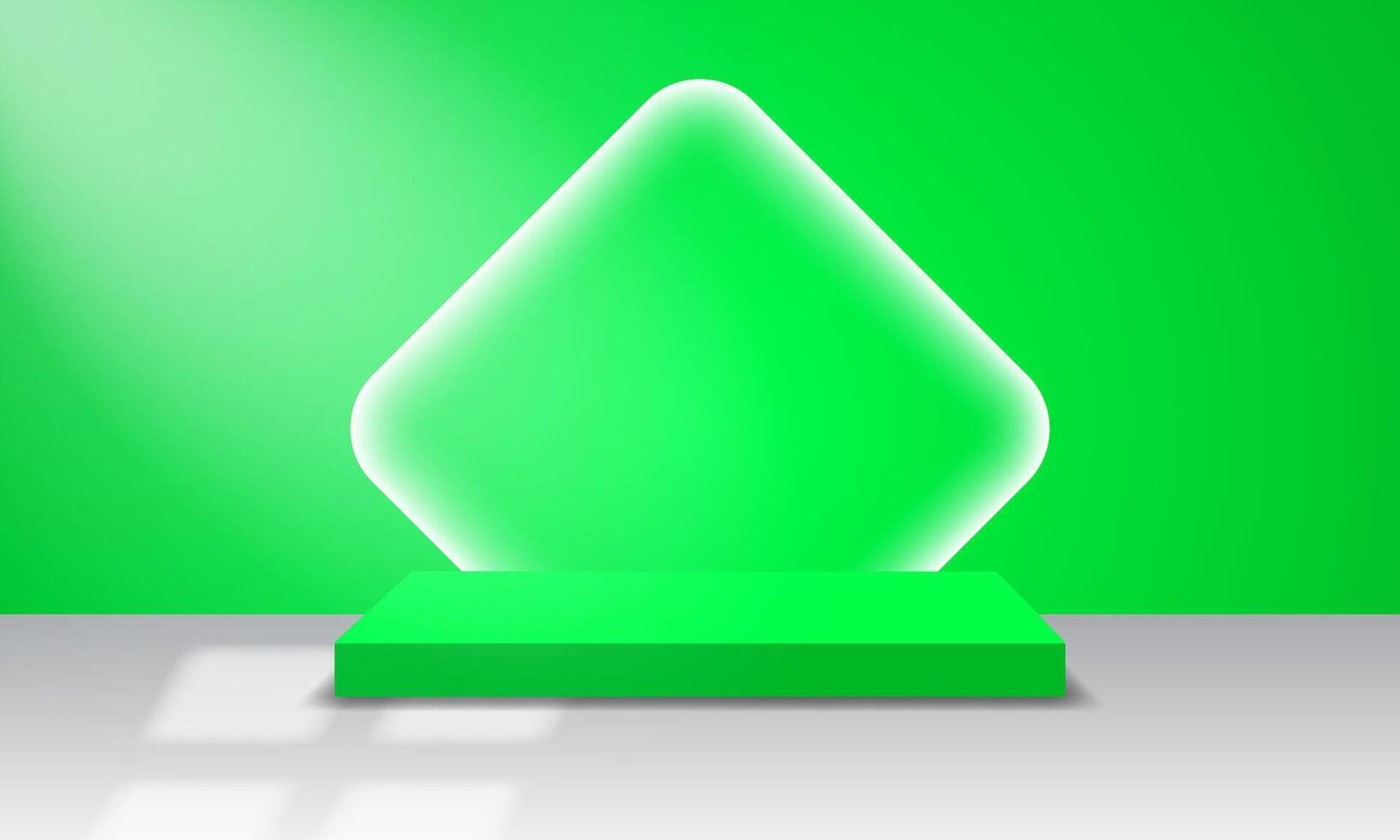 Abstract landscape background. Rectangular podium with background. Product presentation, mockup, cosmetic product exhibition, podium, stage or platform. vector