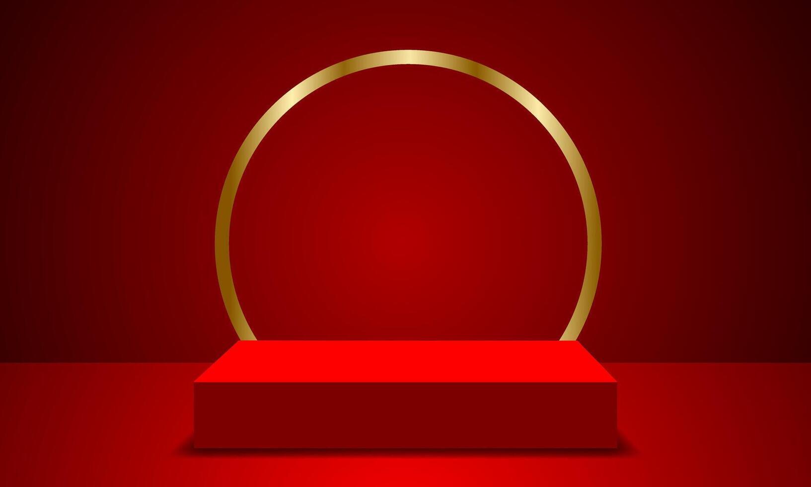 Product podium with background. Minimal wall scene mockup, product showcase, Banner promotion display. vector