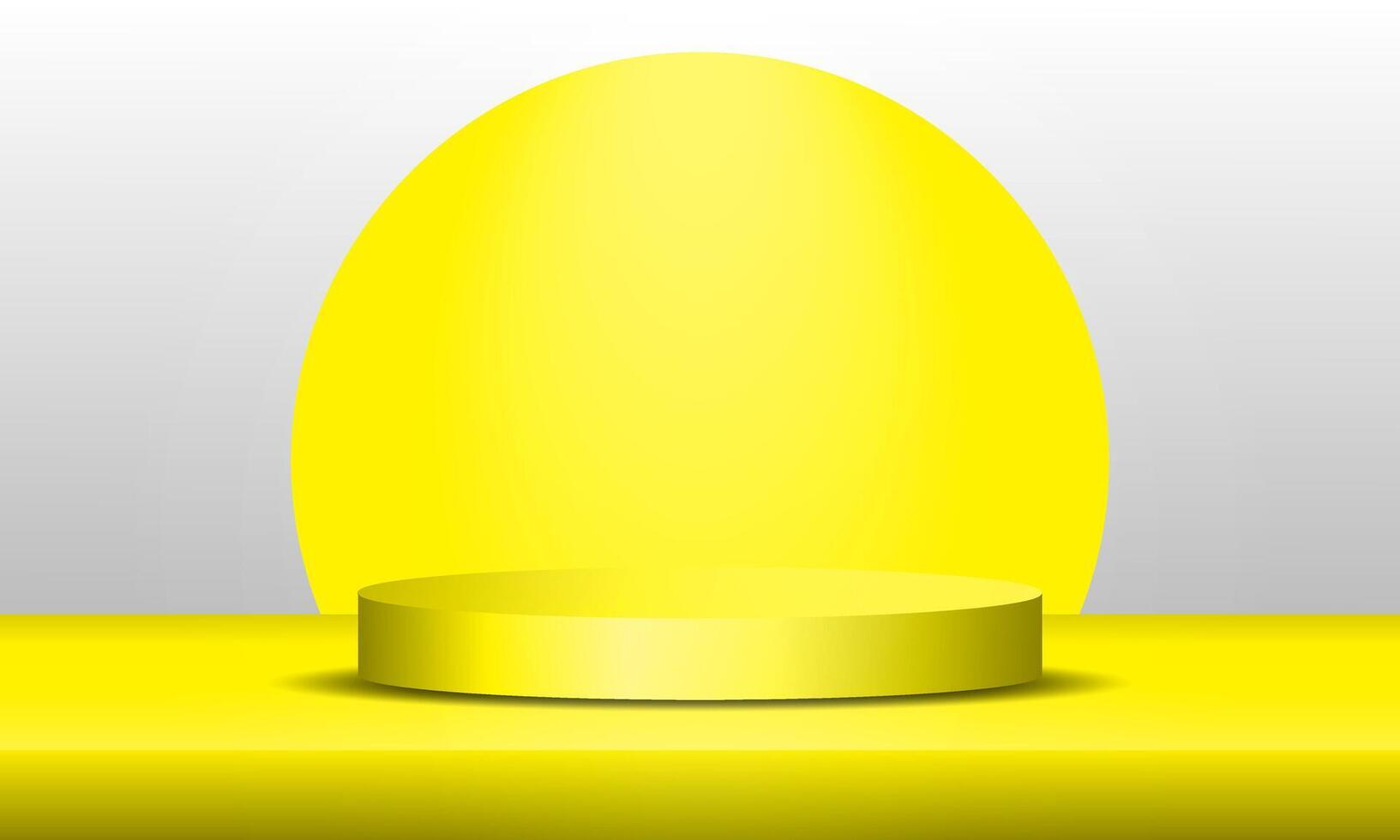 3D product podium background on empty floor. Abstract composition in minimalist design. Studio showroom product stage base. vector