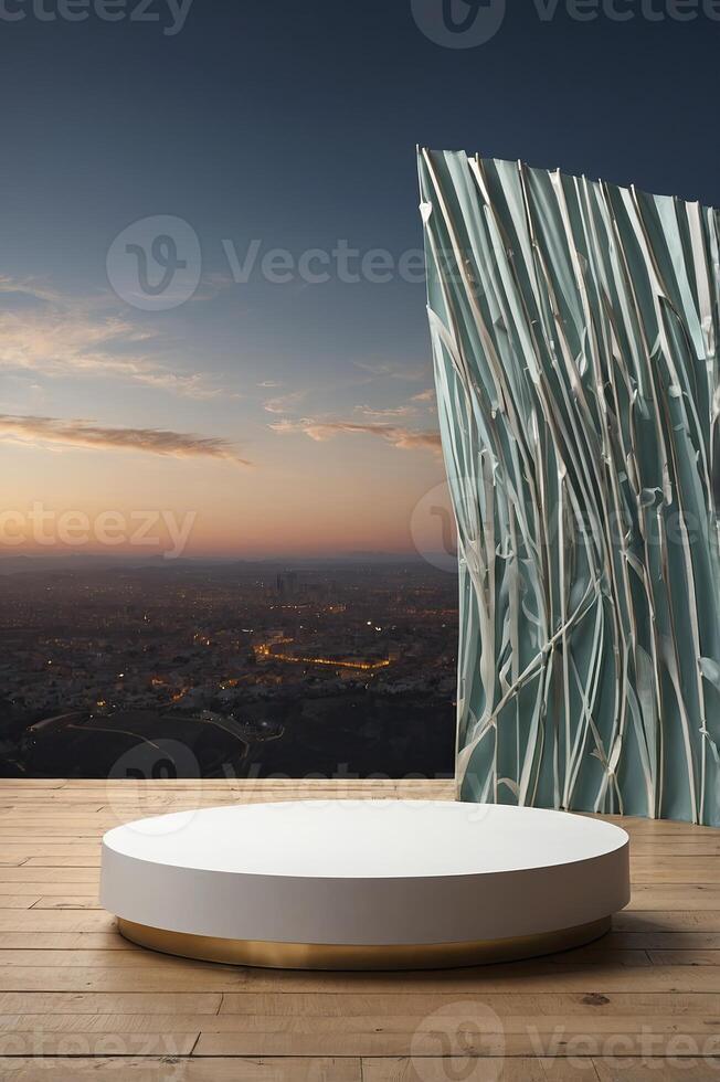 Product Display Platform City View Backdrop with Modern Architectural Element photo