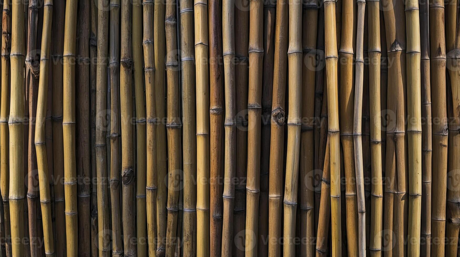 Bamboo Texture Wall Close-up of Natural Fence for Architecture Designs photo