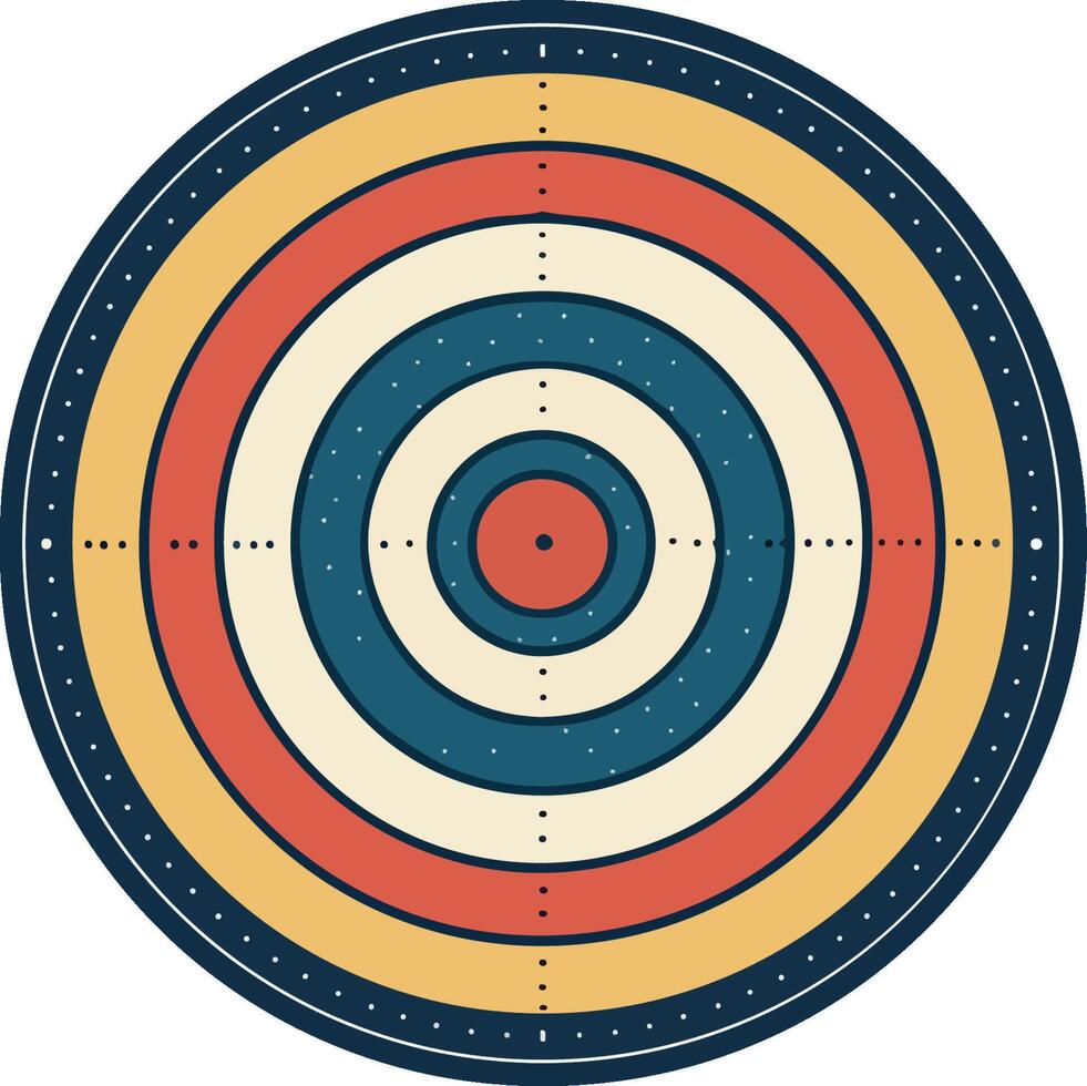 An illustration of a target in a circle vector