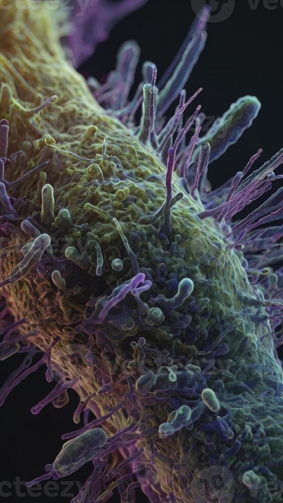 Close-up of Cell Structure with Protrusions for Medical or Scientific Use photo