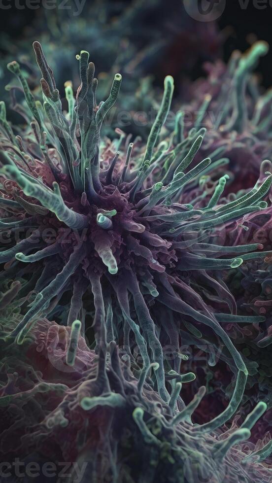 Close-up View of Dendritic Cell with Protrusions for Medical Illustration photo