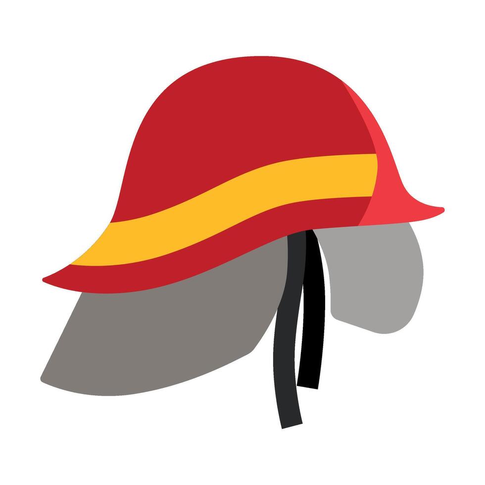 Firefighter helmet. Emergency care concept. Isolated flat illustration. Logo, icon. vector