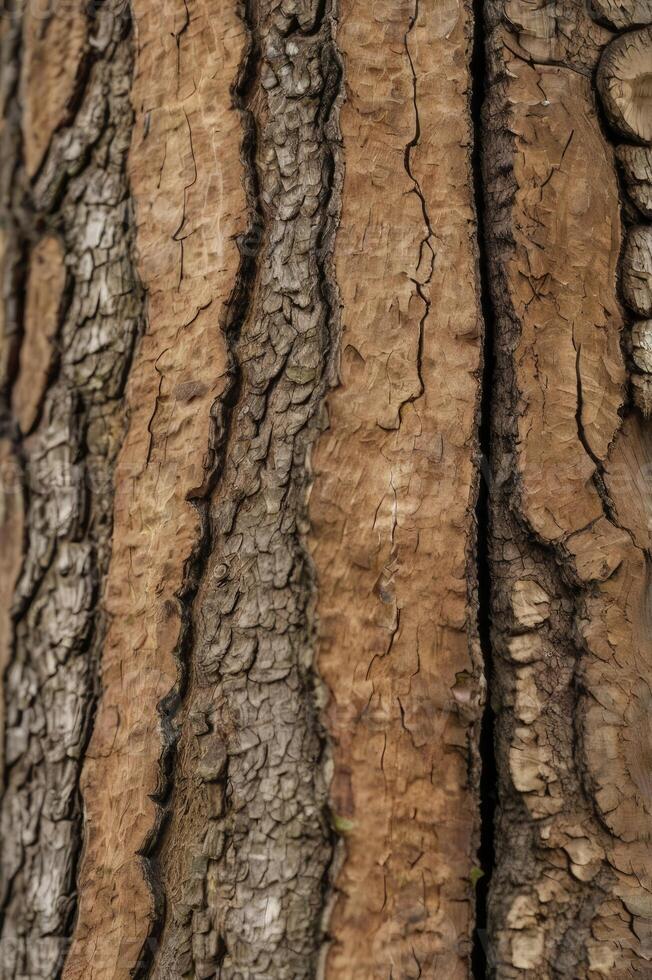 Close-up Tree Bark Texture Showing Natural Patterns and Vertical Lines photo