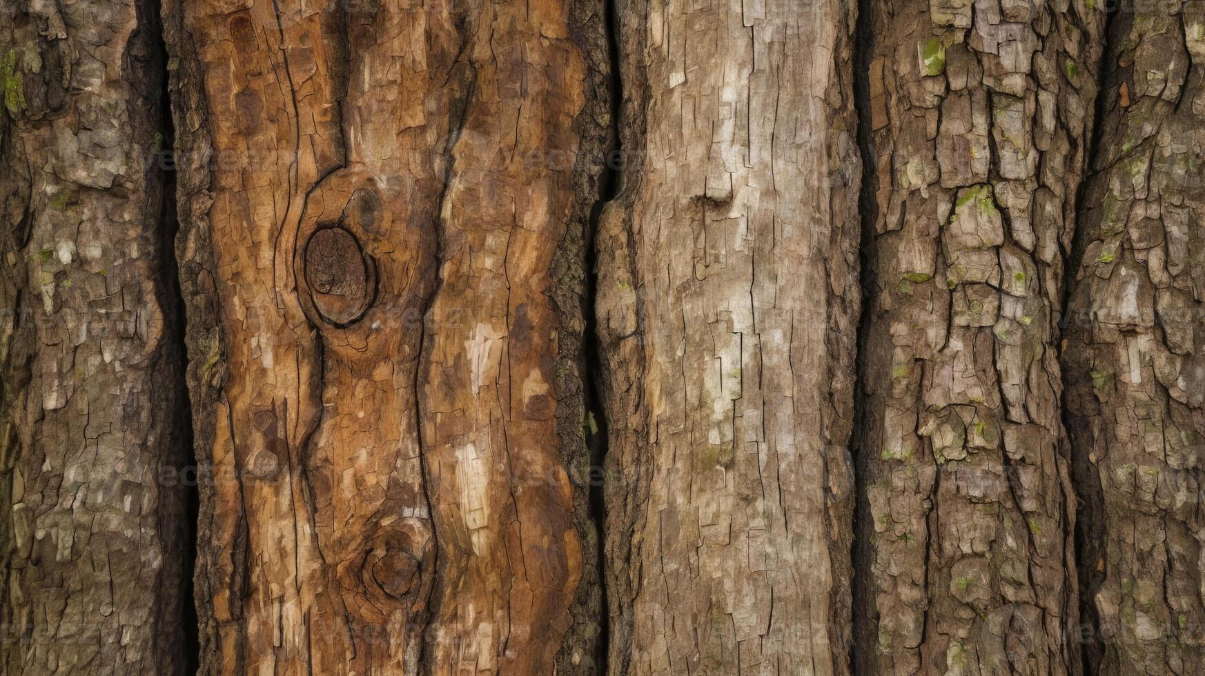 Detailed Tree Bark Texture with Knot and Natural Wood Patterns photo