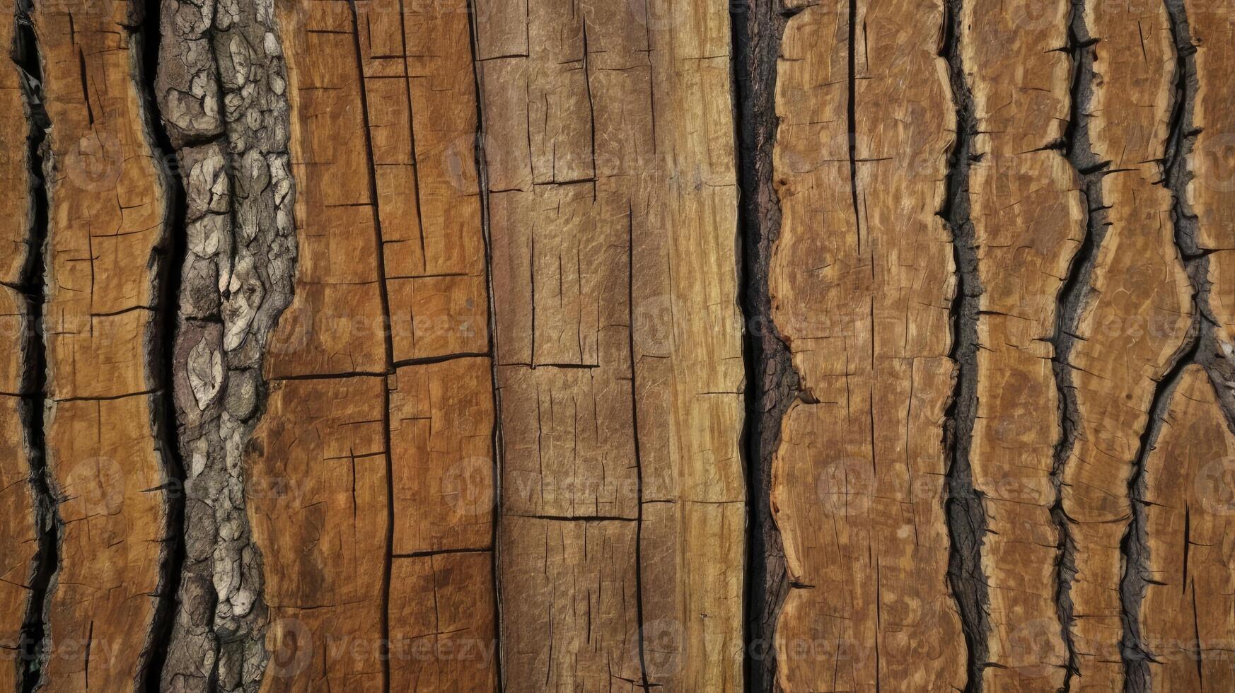 Close-up of Tree Bark Texture with Natural Patterns and Rustic Feel photo