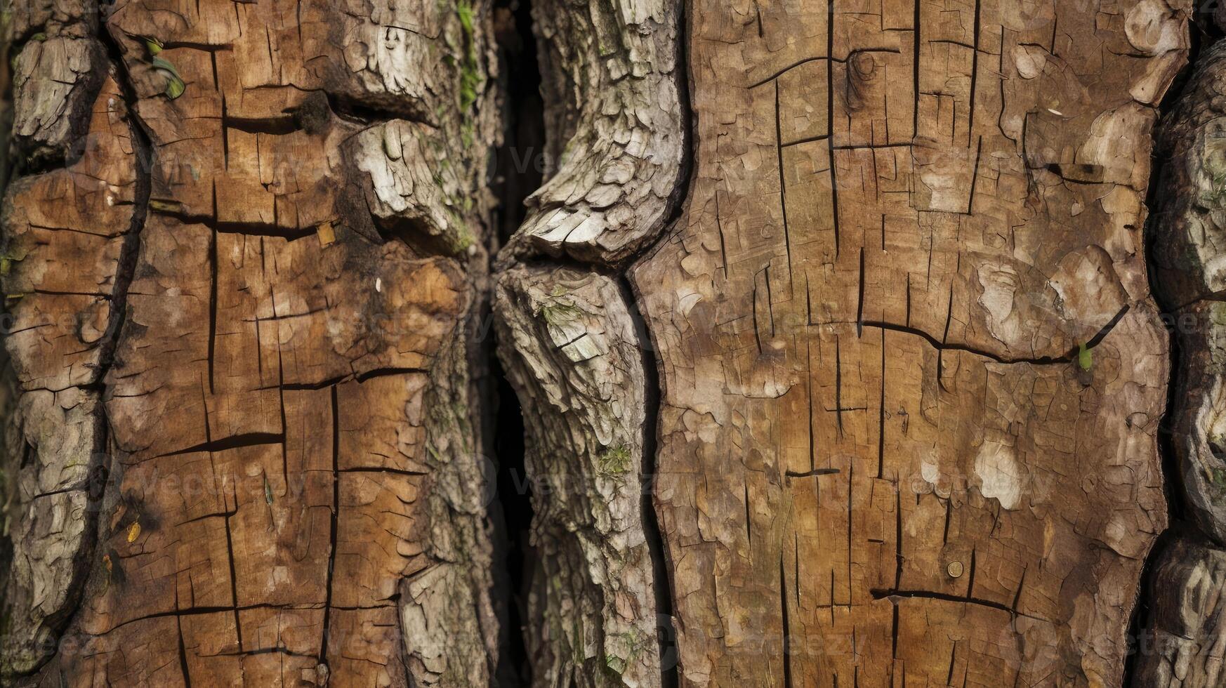 Detailed Tree Bark Close-up Showing Deep Grooves and Natural Textures photo