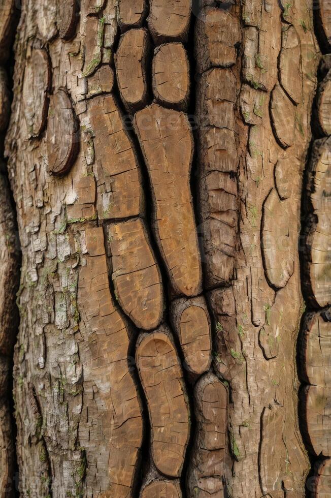 Close-up of Textured Tree Bark Pattern Displaying Unique Natural Surface photo
