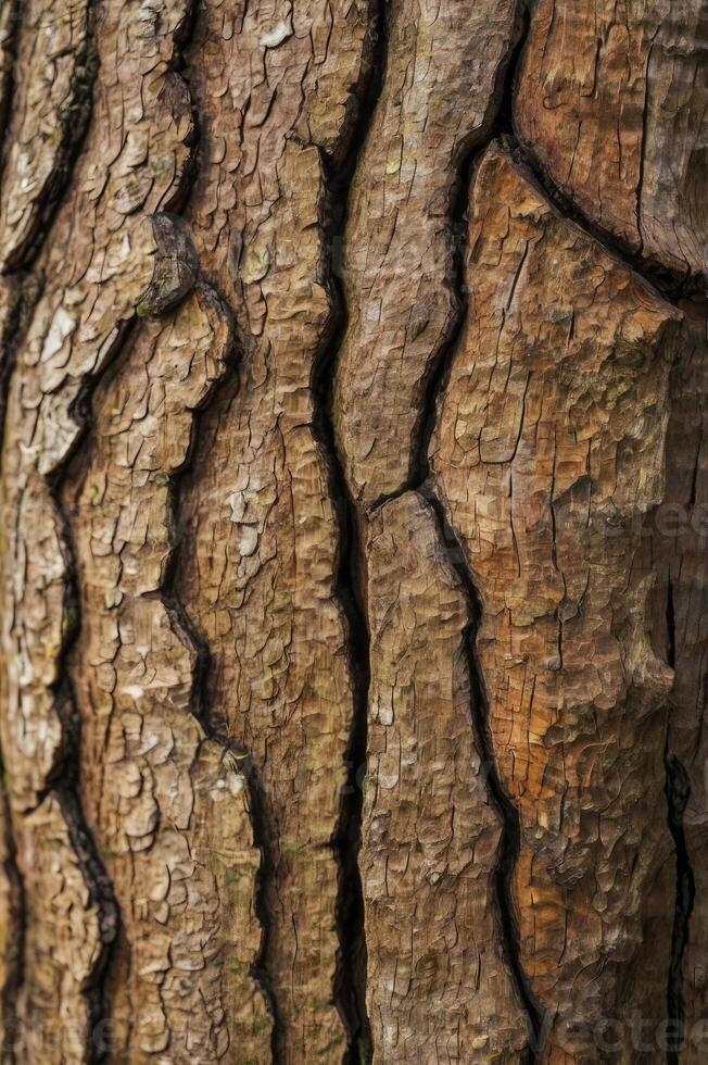 Close Up of Tree Bark Texture Showing Natural Wood Patterns photo