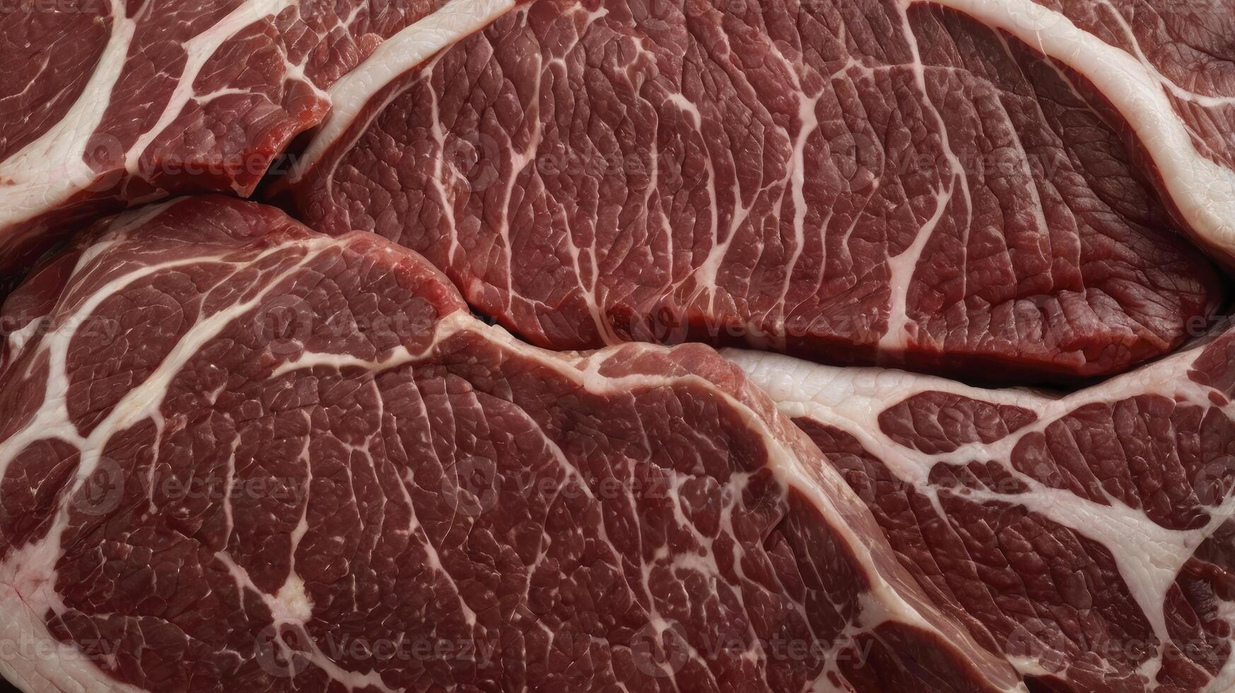 Close-up of Raw Beef Steaks with Marbling for Culinary Use photo