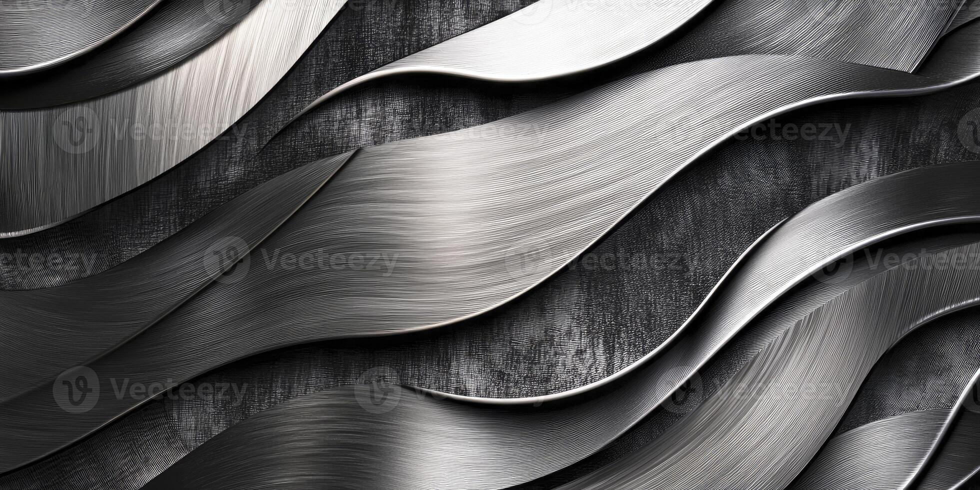 Abstract Metal Curves on a Dark Background for Design and Modern Art Use photo