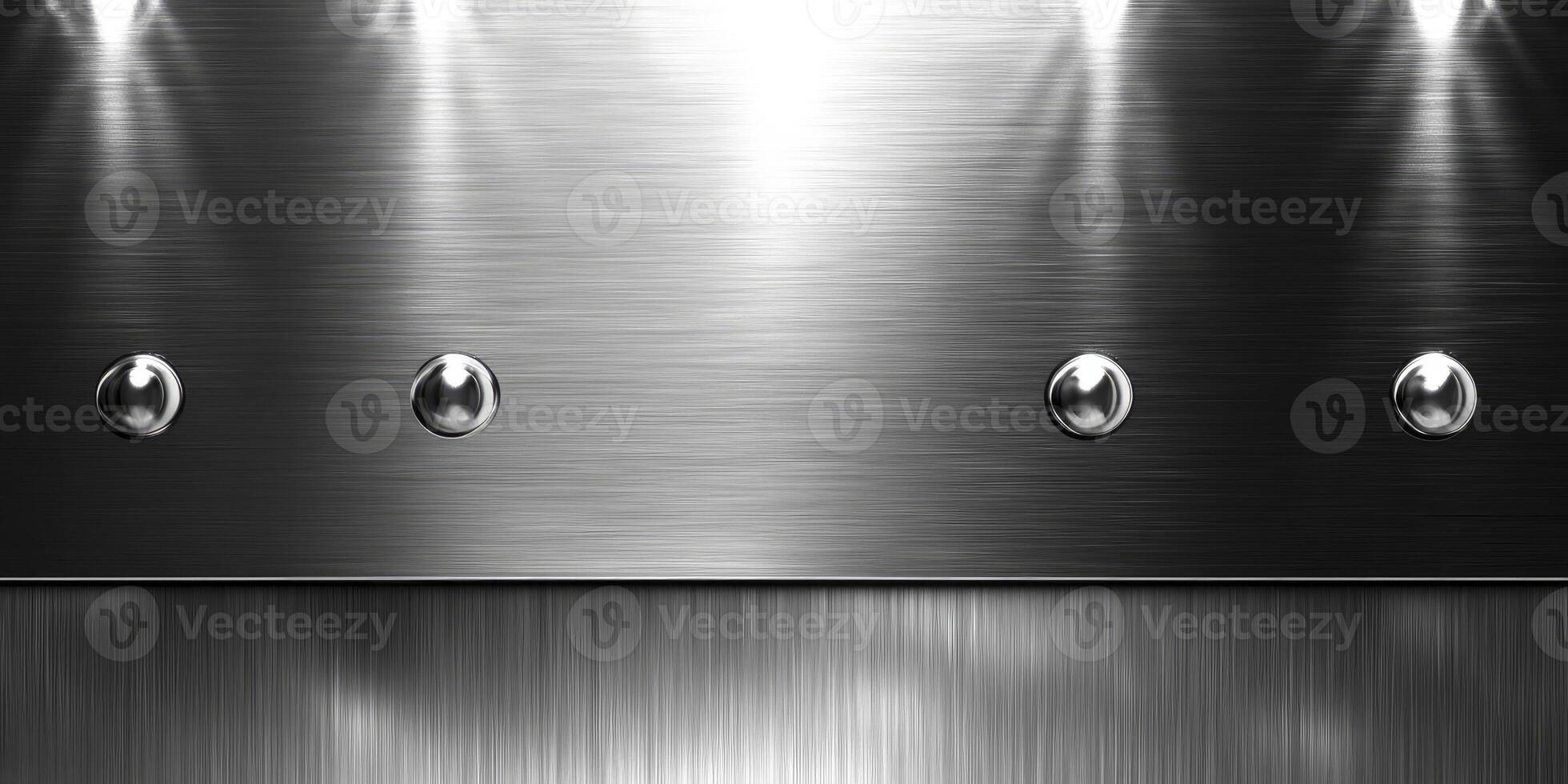 Brushed Metal Background with Rivets and Dramatic Lighting for Design photo