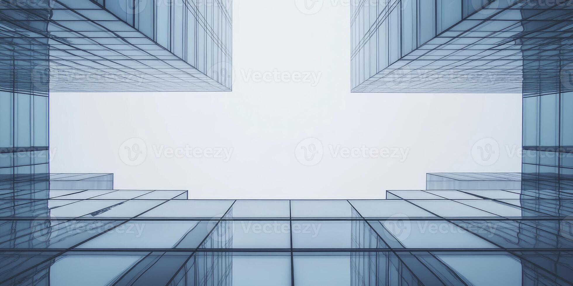 Modern Architecture Glass Buildings Viewed From Below on a Cloudy Sky Day photo