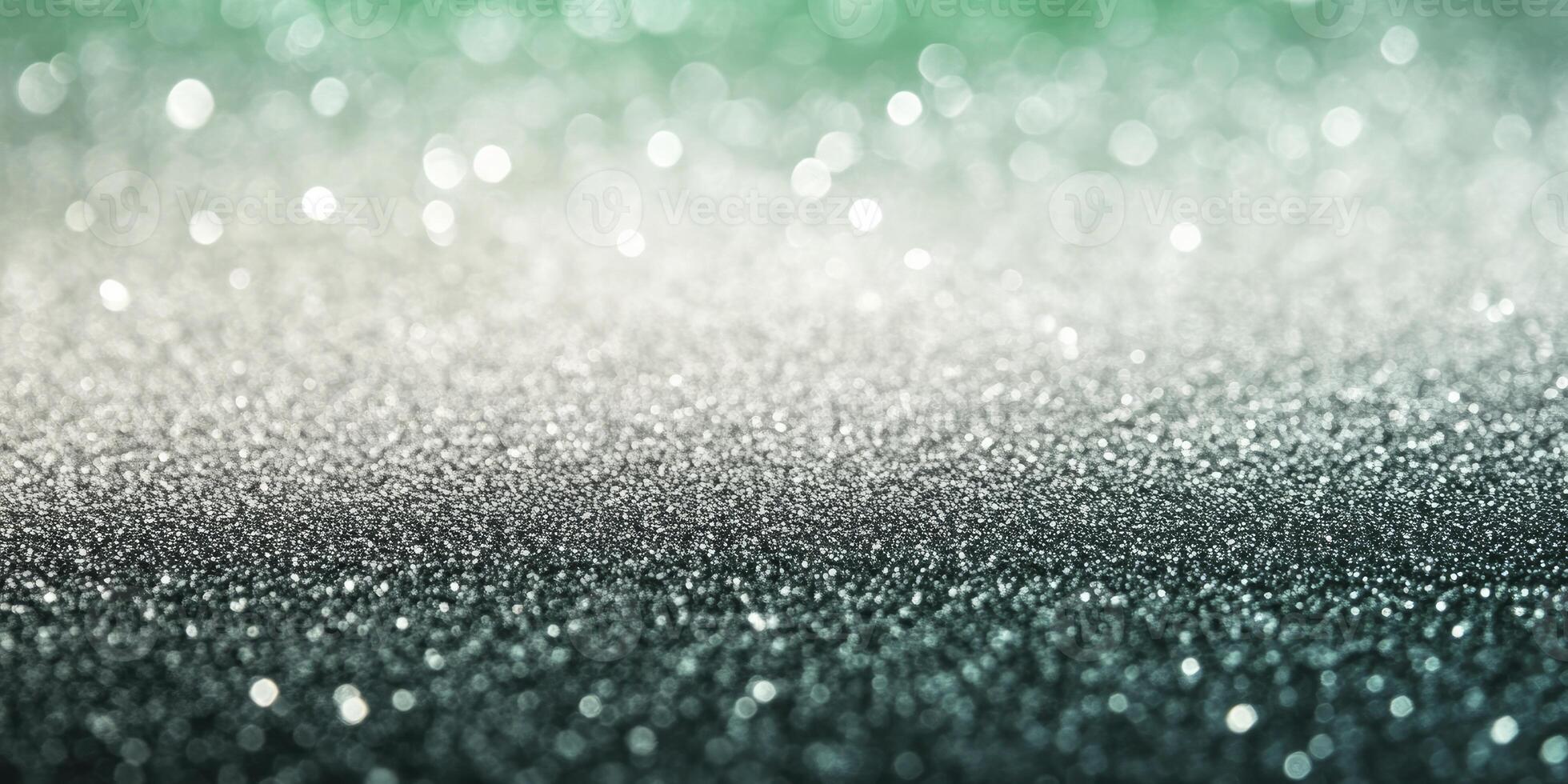 Sparkling Glitter Texture with Teal and Silver Bokeh Light Background photo