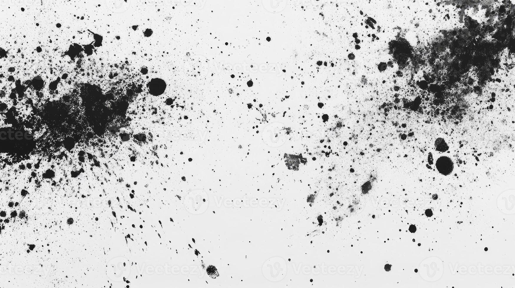 Ink Splatter Texture Background with Black Ink on White Paper photo