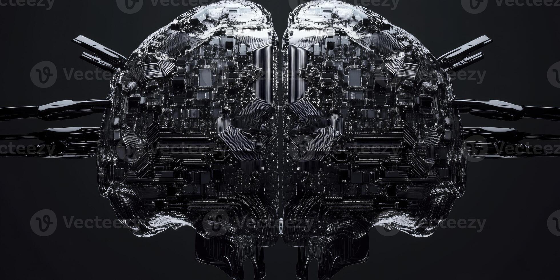 Artificial Intelligence Brain Circuitry Futuristic Concept for Technology and Innovation photo