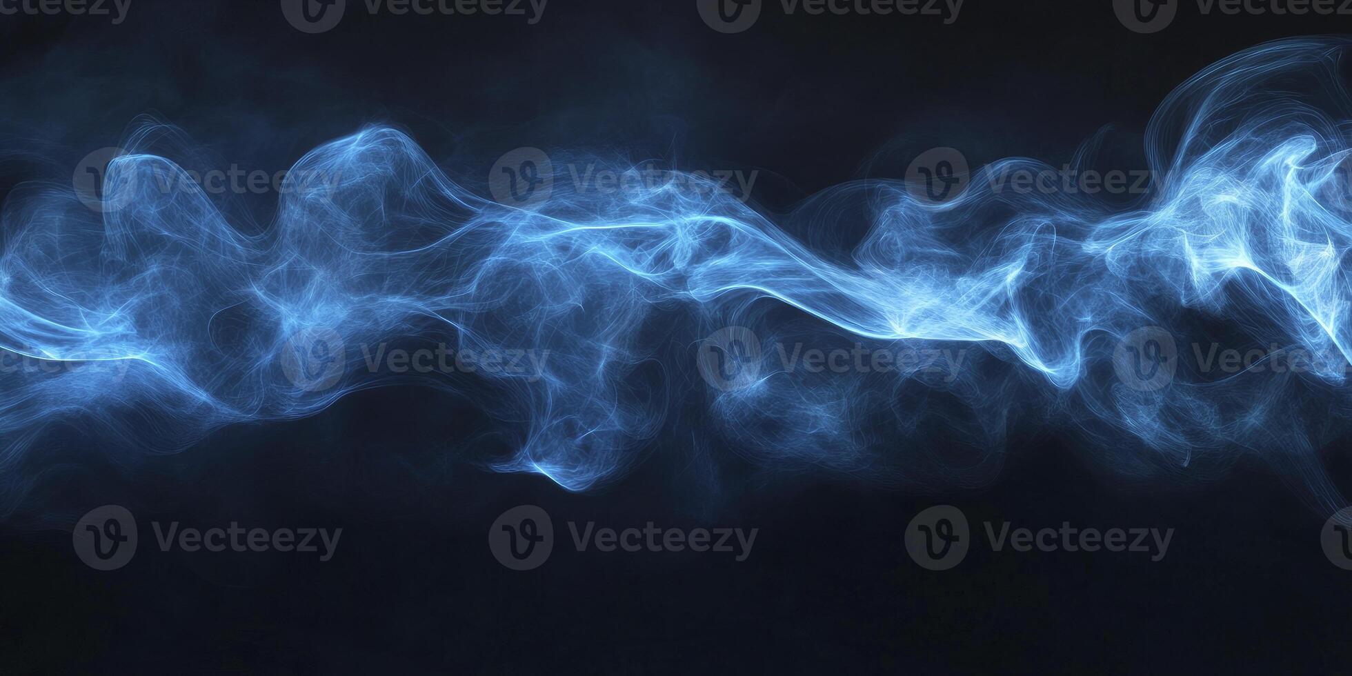 Abstract Blue Smoke Design Element on Dark Background for Digital Art photo