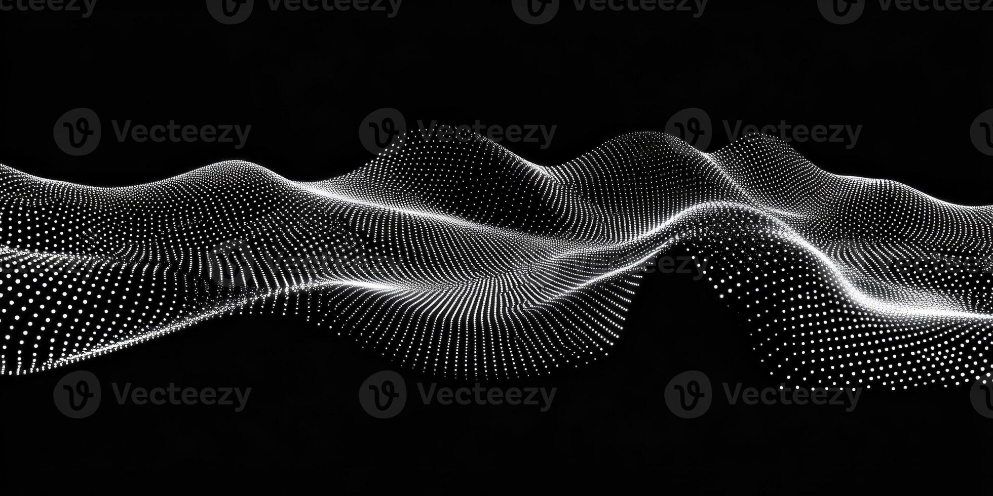 Abstract Point Wave on Black Background - Data Visualization Concept photo