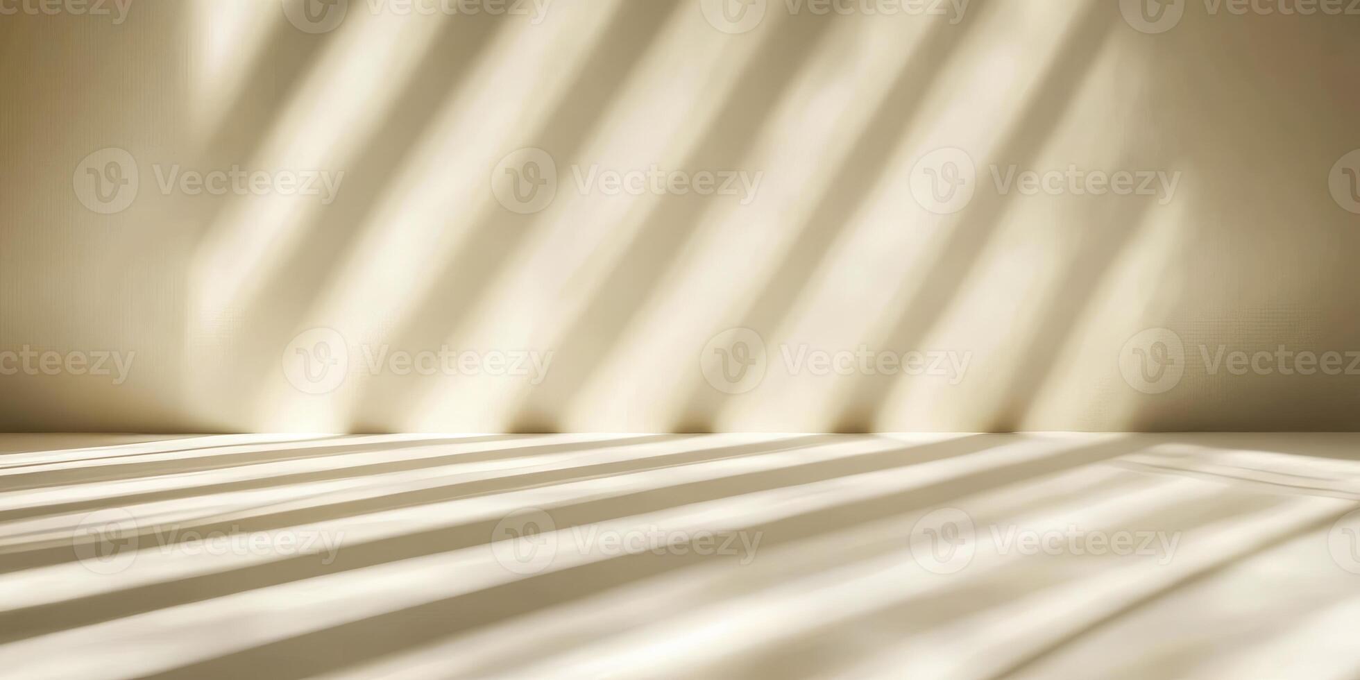 Sunlight Streaming Into Empty Room Creating Shadows for Interior Design photo