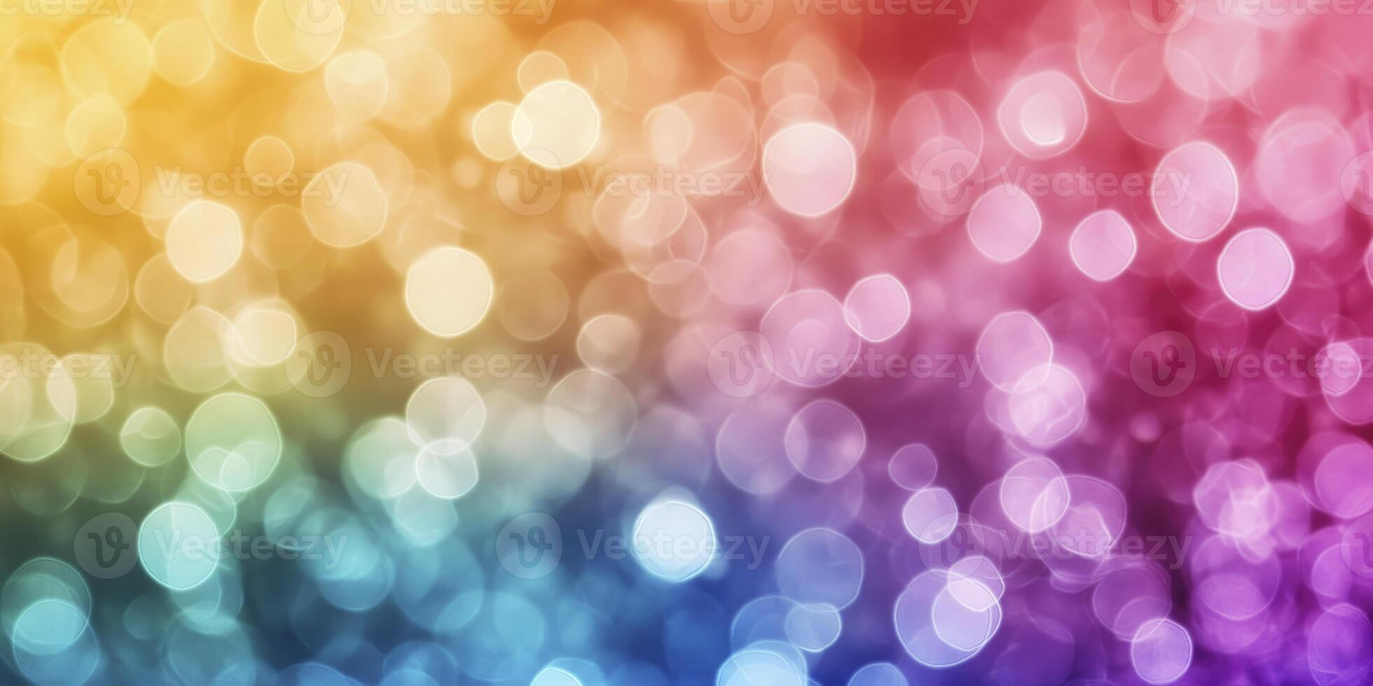 Colorful Bokeh Lights Background with Circular Blurs and Rainbow Gradient photo