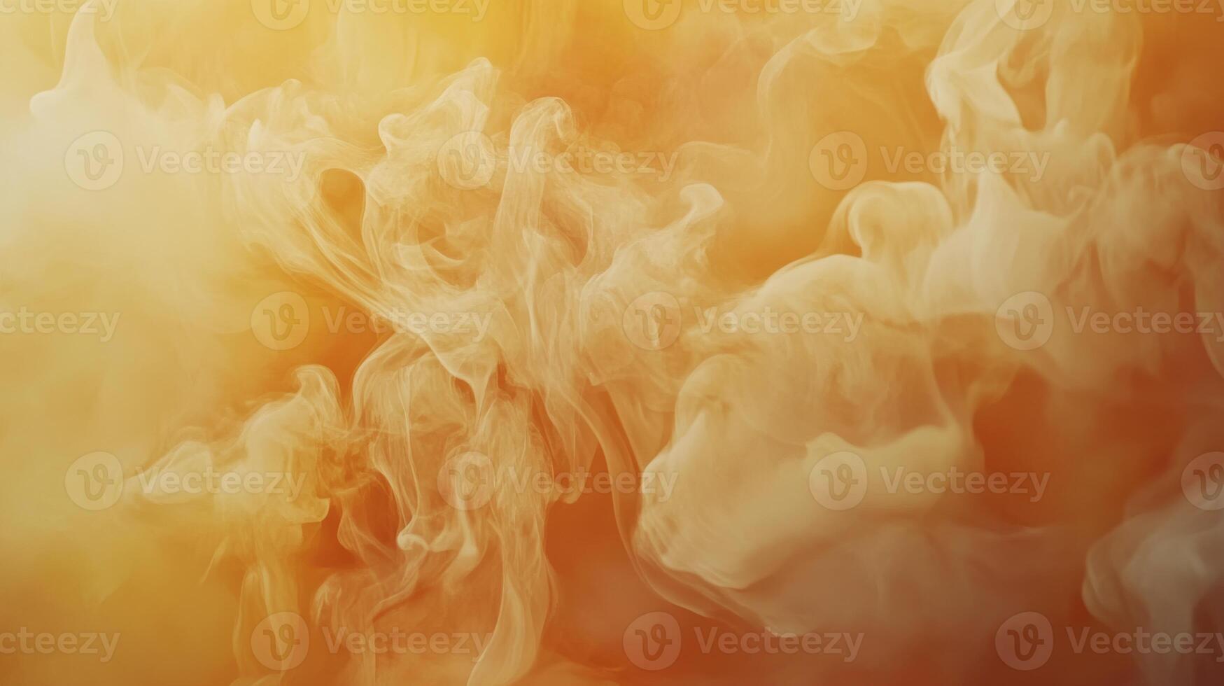 Swirling Smoke Cloud on Orange Background Creates an Abstract Dreamy Effect photo