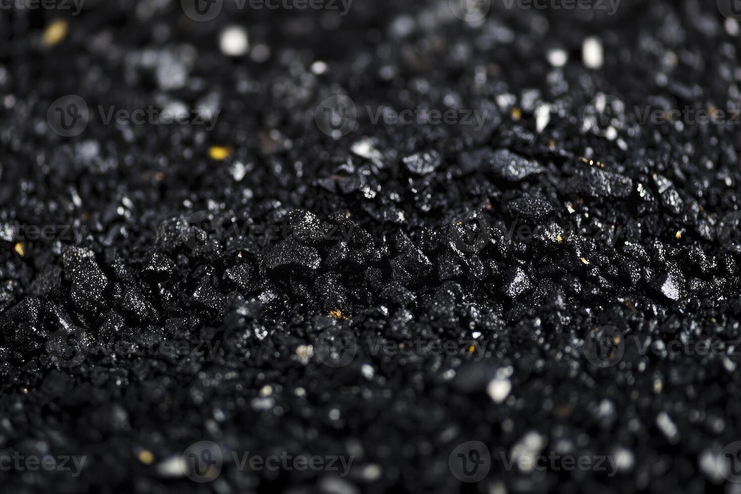 Close-up Black Sand Texture Sparkling with Grains for Construction Materials photo