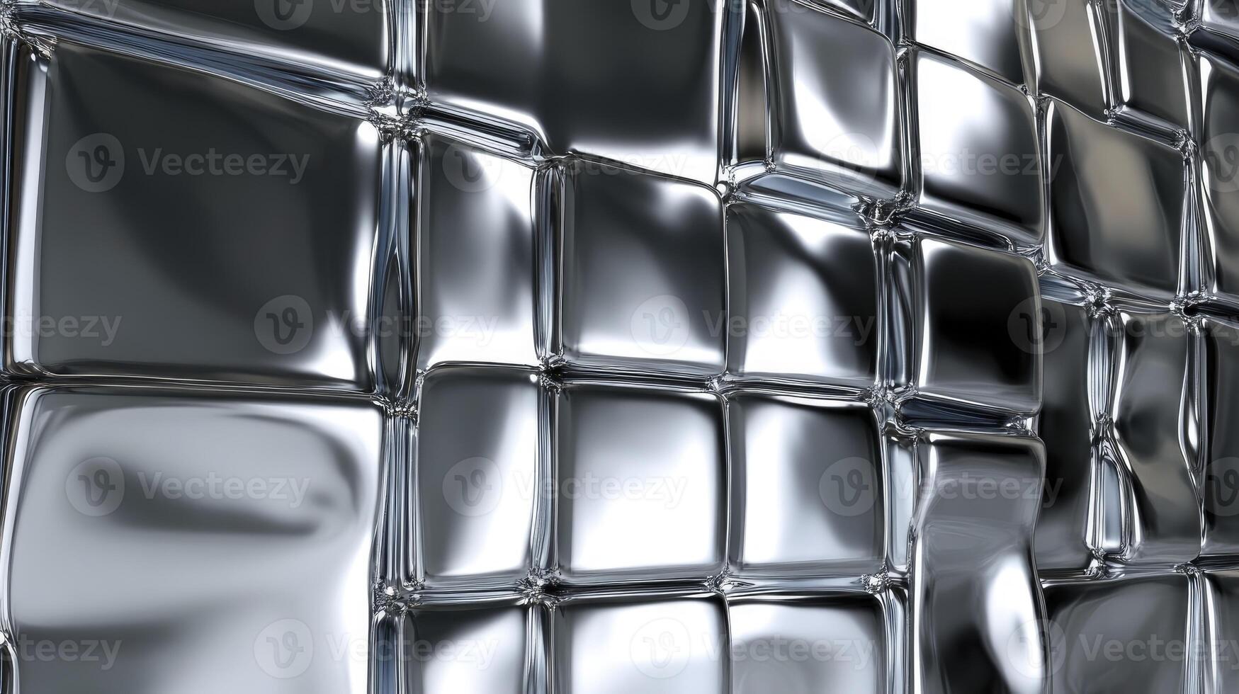 Reflective Silver Metal Cubes Background Texture with Modern Chrome Aesthetic photo