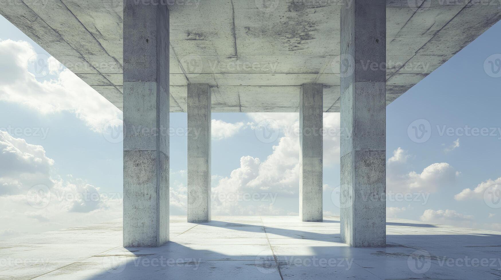Concrete Structure with Columns and Sky View Architecture Design Inspiration photo