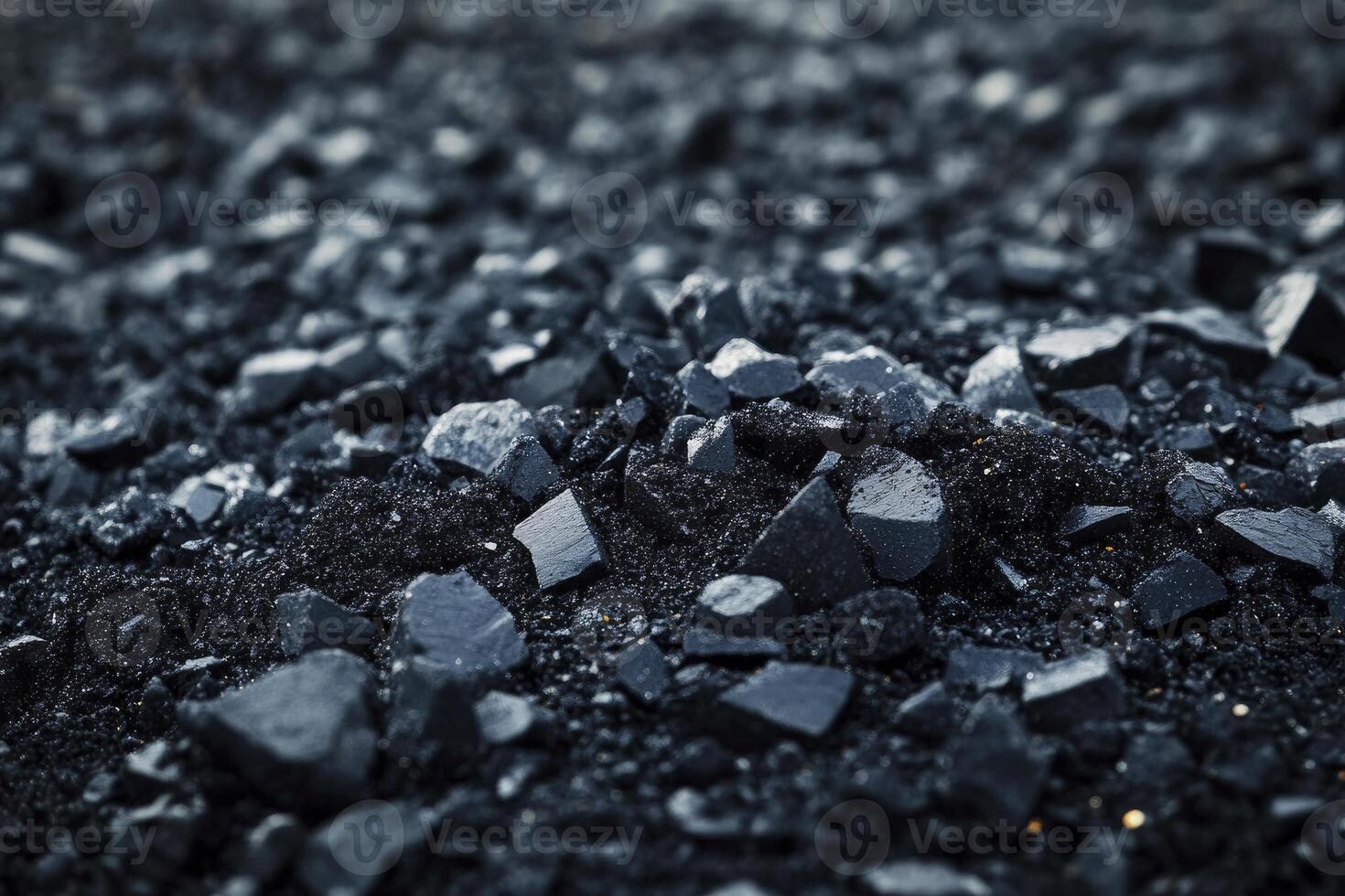 Close-up of Black Coal Pieces Showing Texture and Detail for Energy Themes photo